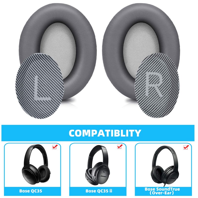 GEVO Replacement Ear Pads for Bose SoundTrue Headphones Around-Ear Style, Memory Foam Also Fits QuietComfort 35/ QC35 II Around-Ear Headphones(Dark Grey) - Image 2
